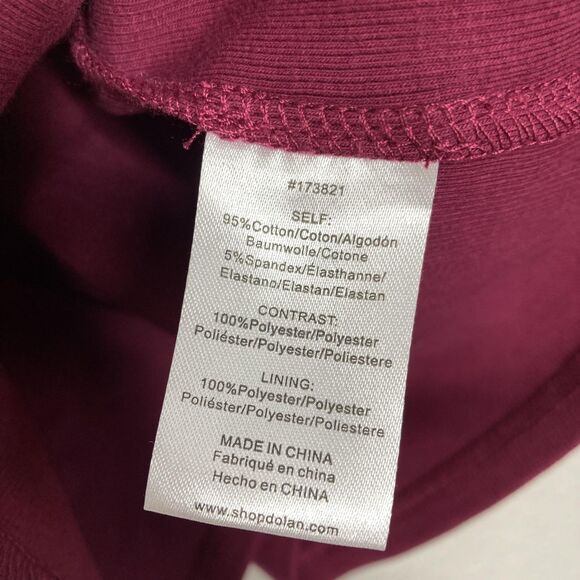 Dolan Shirt Womens Medium Burgundy Pink V-Neck Puff Sleeve Floral Lace Knit - Picture 11 of 16